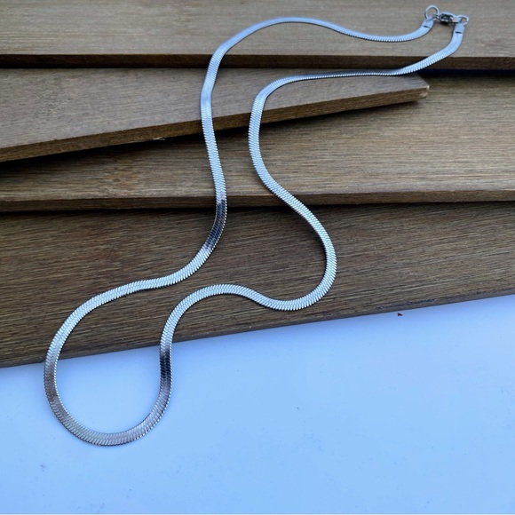 Men's  Woman’s Flat Snake Link Stainless Steel Chain Necklace Jewelry Unisex - Picture 7 of 10